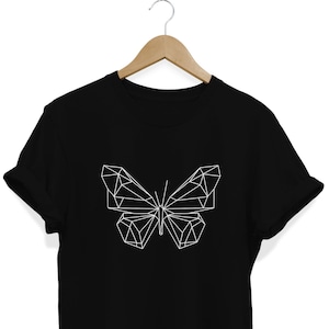 Geometric Butterfly T-shirt, Grunge Clothing, Grunge Fairycore Top, Fairy Grunge Shirt, Alternative Kleidung, Sacred Geometry T shirt