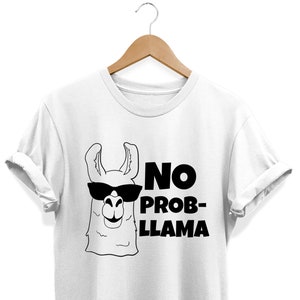 Vital Pink NO Prob Llama Girls T-Shirt Embellished Tee Tag-Free Comfort