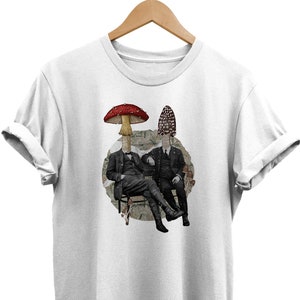 Abstract Collage Mushroom Artsy T-shirt, Modern Art Clothes, Artistic Unusual Gifts