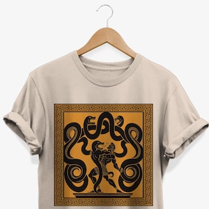 Herakles vs Hydra grekisk mytologi T-shirt, heroisk strid grafisk t-shirt, antikens grekiska gudar gåva