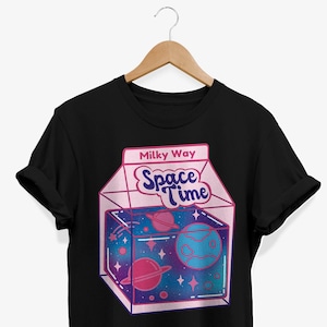 Camiseta Kawaii Milky Way / Lindo diseño de dibujos animados de leche / Camiseta gráfica estética de anime