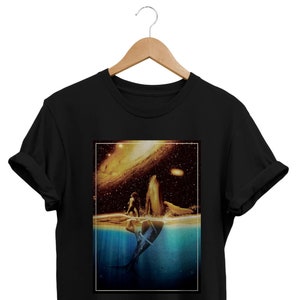 Surreal Space Collage Weird T-shirt, Alternative Weirdcore Clothes, Cosmic Dreamcore Graphic Tee, Surrealist Galaxy Gifts