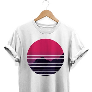 Retro Sunset Shirt, Vaporwave T-shirt, Aesthetic tee, Synthwave Apparel, Retrowave Clothing, Lo Fi Clothes, Pastel Outfit