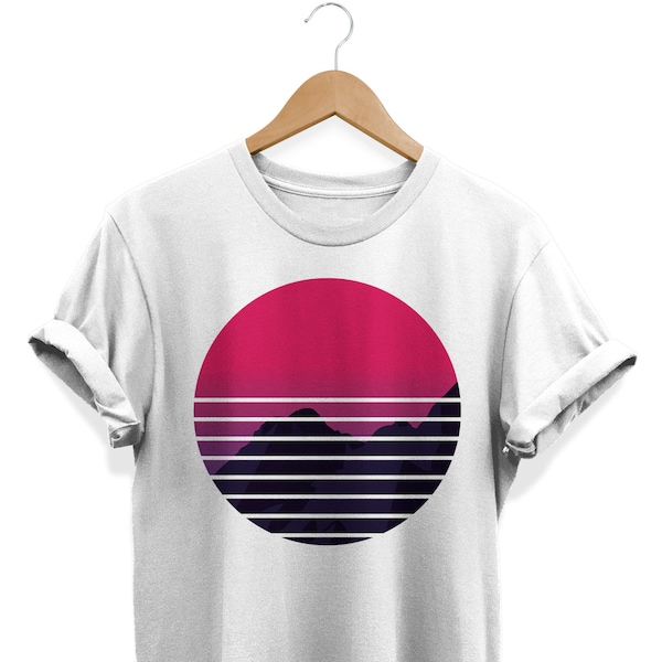 Retro Sunset Shirt, Vaporwave T-shirt, Aesthetic tee, Synthwave Apparel, Retrowave Clothing, Lo Fi Clothes, Pastel Outfit