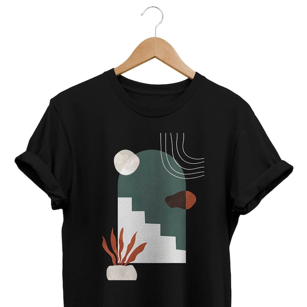 Minimalist Tshirt, Abstract Shirt, Artsy Tee, Geometric Top, Modern Art, Artistic Men, Minimal Gift, Grunge Clothing, Alternative Clothes