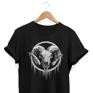 Animal Skull T-Shirt, Goth Shirt, Alternative Clothing, Occultism Apparel, Gothic Outfit, Emo Clothes, Goth Men, Women Top, Pastel Goth Tee