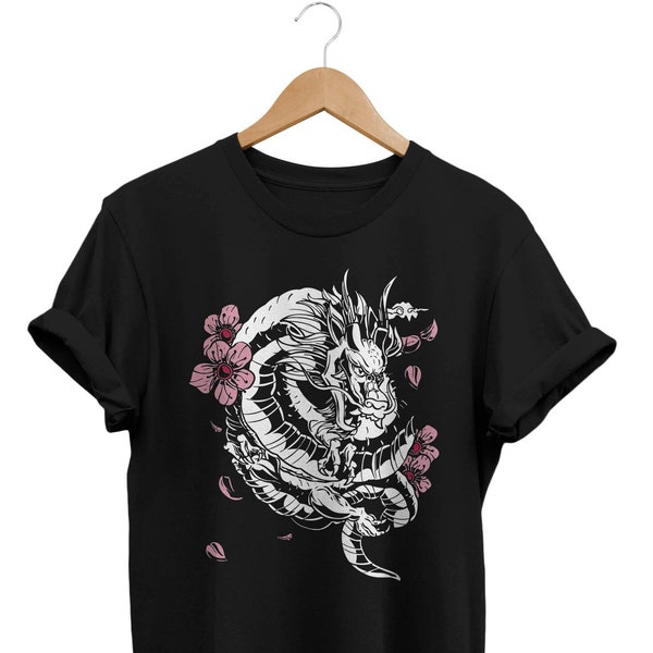 Camiseta Sakura Dragon, camiseta alternativa, ropa grunge, ropa de calle japonesa, camiseta J-Fashion, camiseta de anime, camiseta Otaku, atuendo japonés