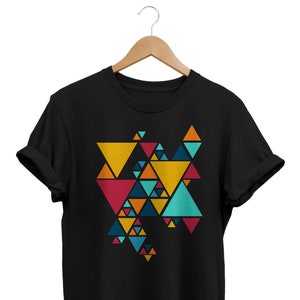 幾何学的抽象Tシャツ、芸術的なミニマリストグラフィックTシャツ、芸術的なギフト、90年代の服