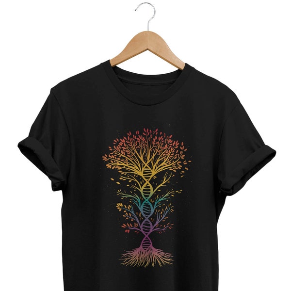 Ancestry Tree T-Shirt, Grunge Shirt, alternative Kleidung, künstlerisches T-Shirt, Baum des Lebens Tee, Yogin Geschenk, künstlerische Kleidung, Yoga Outfit