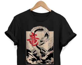 Vintage Dragon T-shirt: Retro Japanese Tattoo Art Graphic Tee