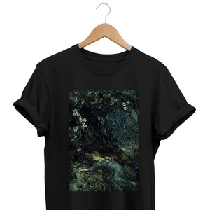 Sleeping Fairy T-shirt, Grunge Fairycore Clothing, Goblincore T Shirt, Goth Cottagecore Shirt, Aesthetic Clothing, Dark Fairycore Shirt