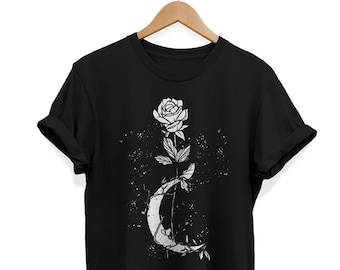 Rose Moon Gothic T-Shirt: Witchy spirituelles Kleid