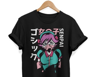Anime Girl shirt, Senpai t-shirt, Japanese streetwear, JFashion tees, Anime gifts, Harajuku Clothes, Kanji Clothing, Casual Outfit, Teen Boy