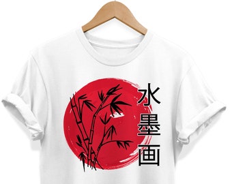 Japanese Sumi Art T-Shirt: Bamboo Graphic Tee