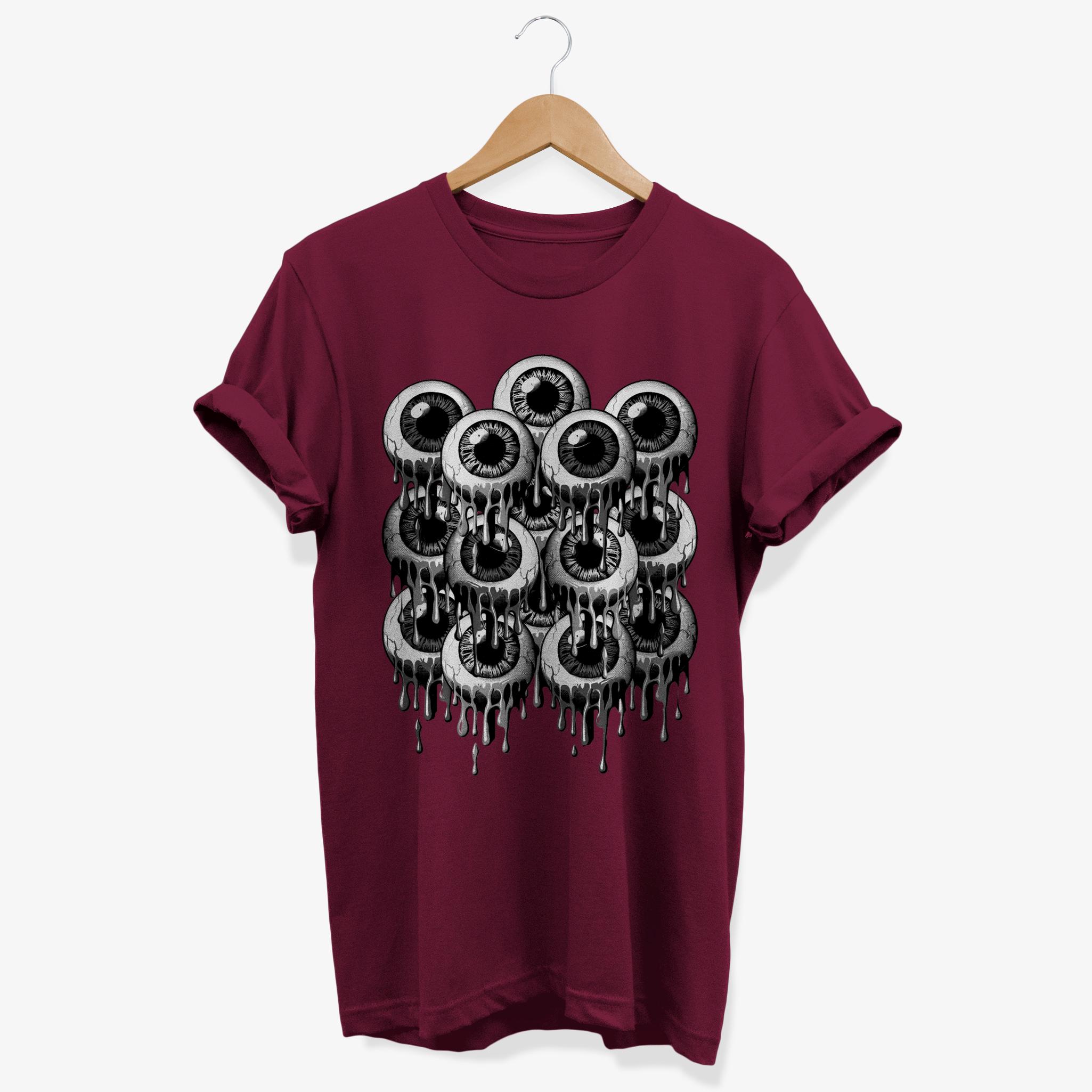 Creepy Dripping Eyes T-shirt | Melting Weirdcore Tee | Surreal