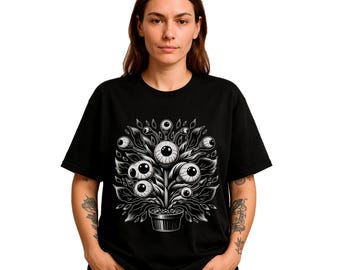 Potted Plant Eyeballs T-Shirt | Weird Eyes Weirdcore Tee | Dark Cottagecore Gift