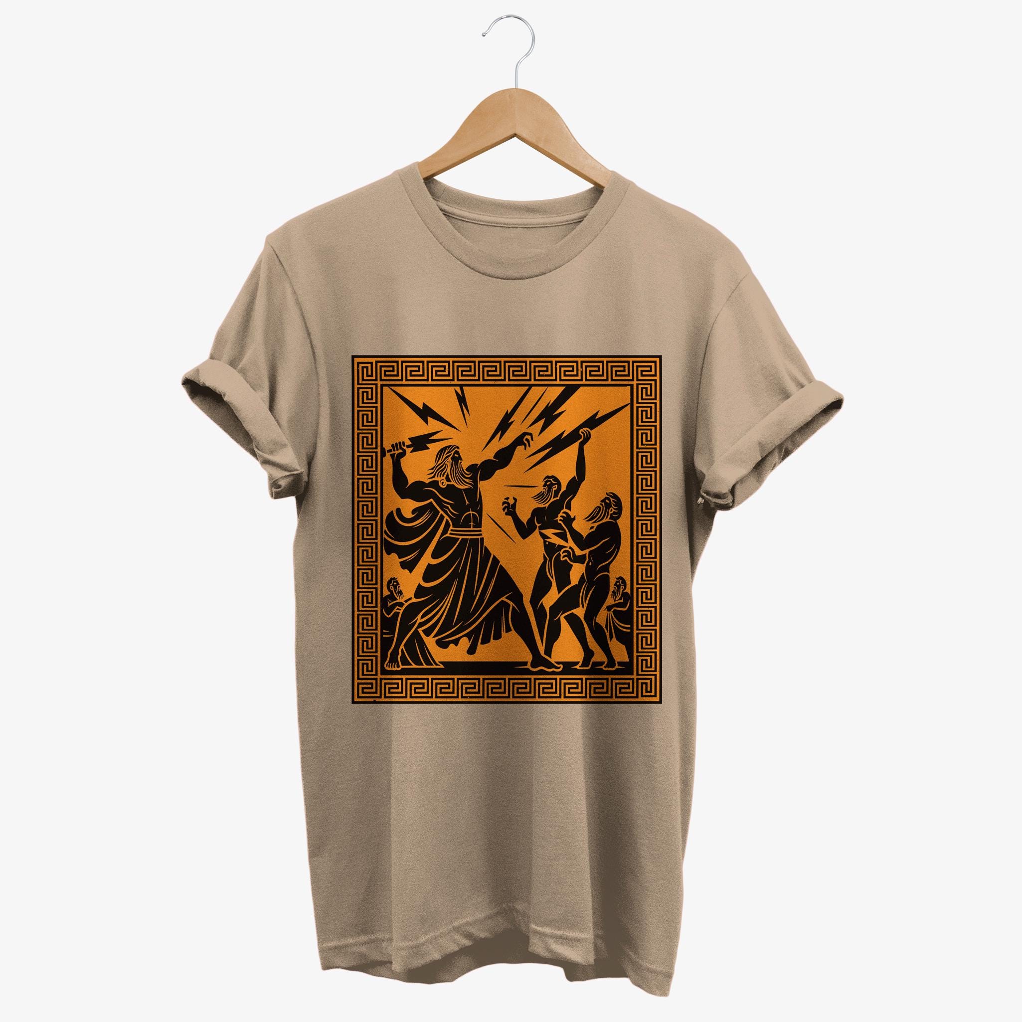 The Titanomachy Greek Mythology T-shirt, Zeus Vs Titans Tee