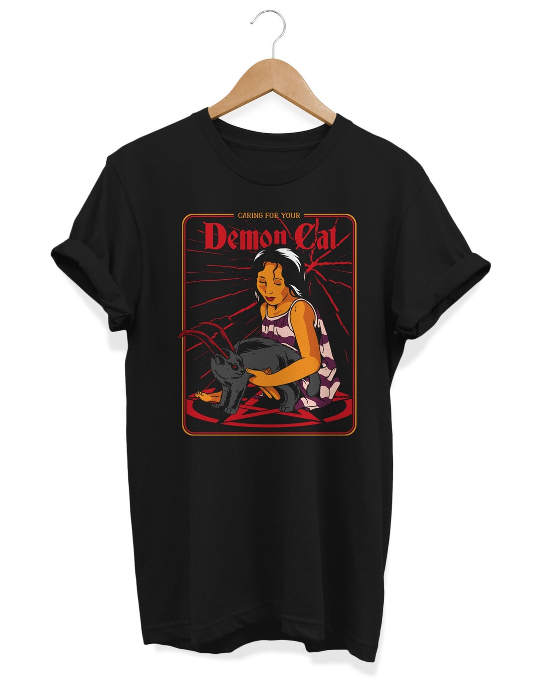 Demon Cat Shirt
 Caring for Your Demon Cat Shirt Satanic Feline Tee Pentagram Etsy
