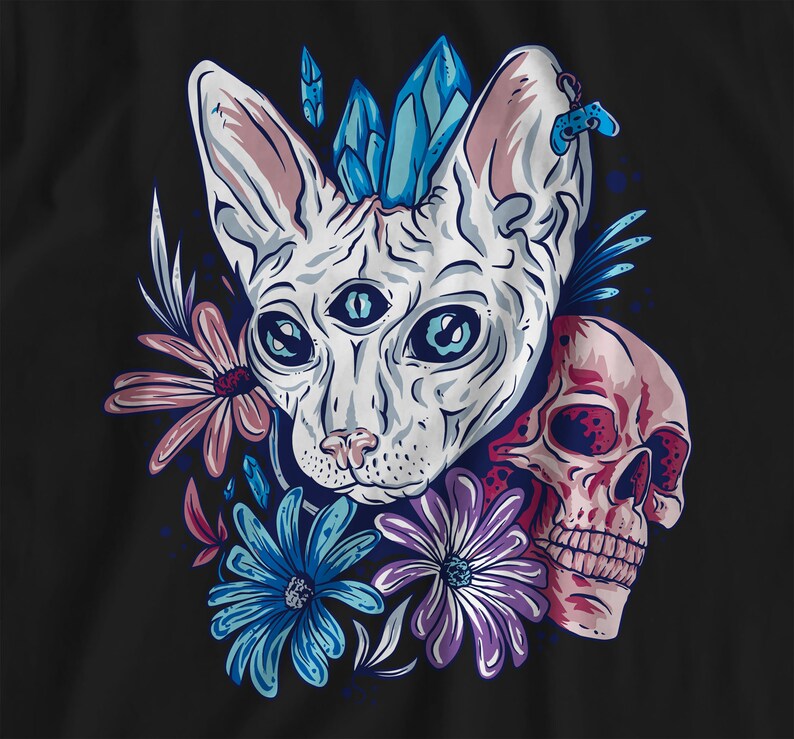 Pastel Goth Cat Shirt Skull Gothic Shirt Alternative Etsy