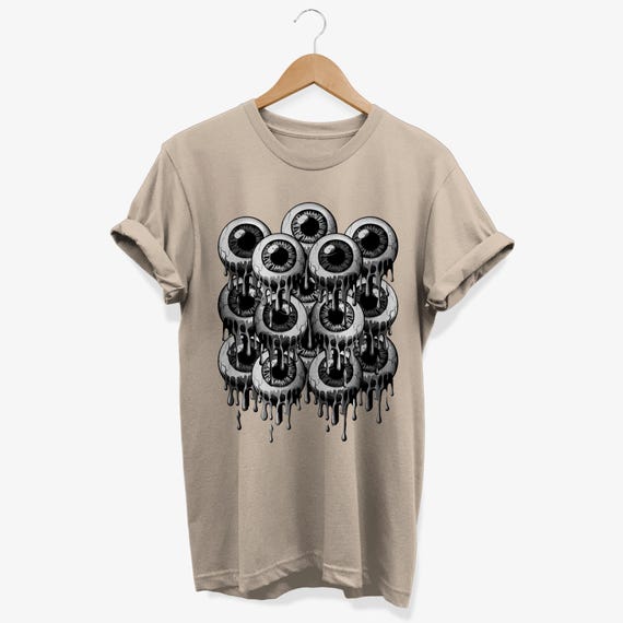 Creepy Dripping Eyes T-shirt | Melting Weirdcore Tee | Surreal