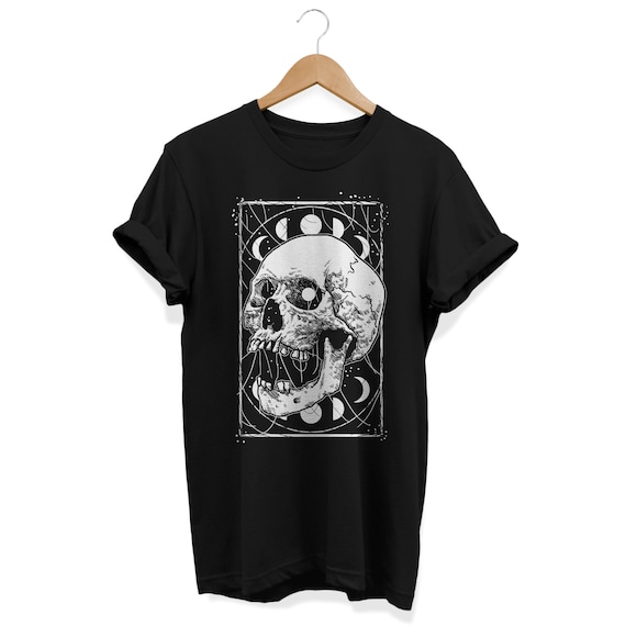 Gothic Skull Shirt Alternative Clothing Moon Phases T-shirt - Etsy