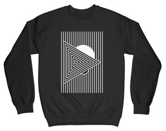 Geometric Design Sweatshirt, Abstract Sweater, Artsy Jumper, Aesthetic Clothes, Urban Outfit, Fashion Streetwear, Edgy Clothing