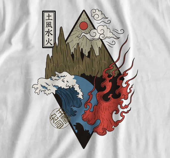 Camiseta Four Elements Ropa Grunge Urbana Japonesa - Etsy España