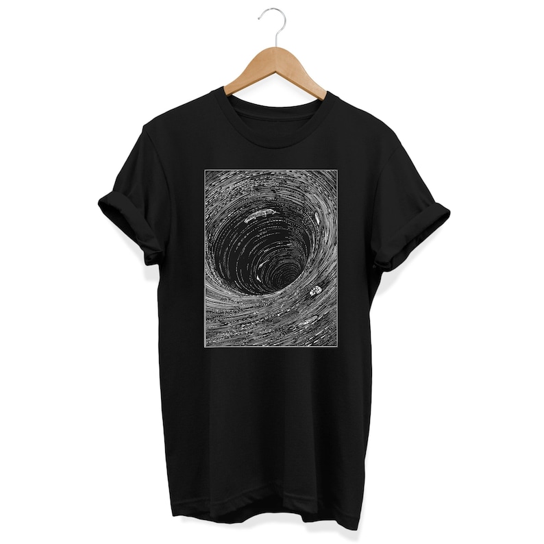 Vortex Shirt, Grunge Clothing, Abstract Shirt, Artsy Tee, Geometric Top, Modern Art, Artistic Gift, Casual Streetwear, Aesthetic Clothing image 1