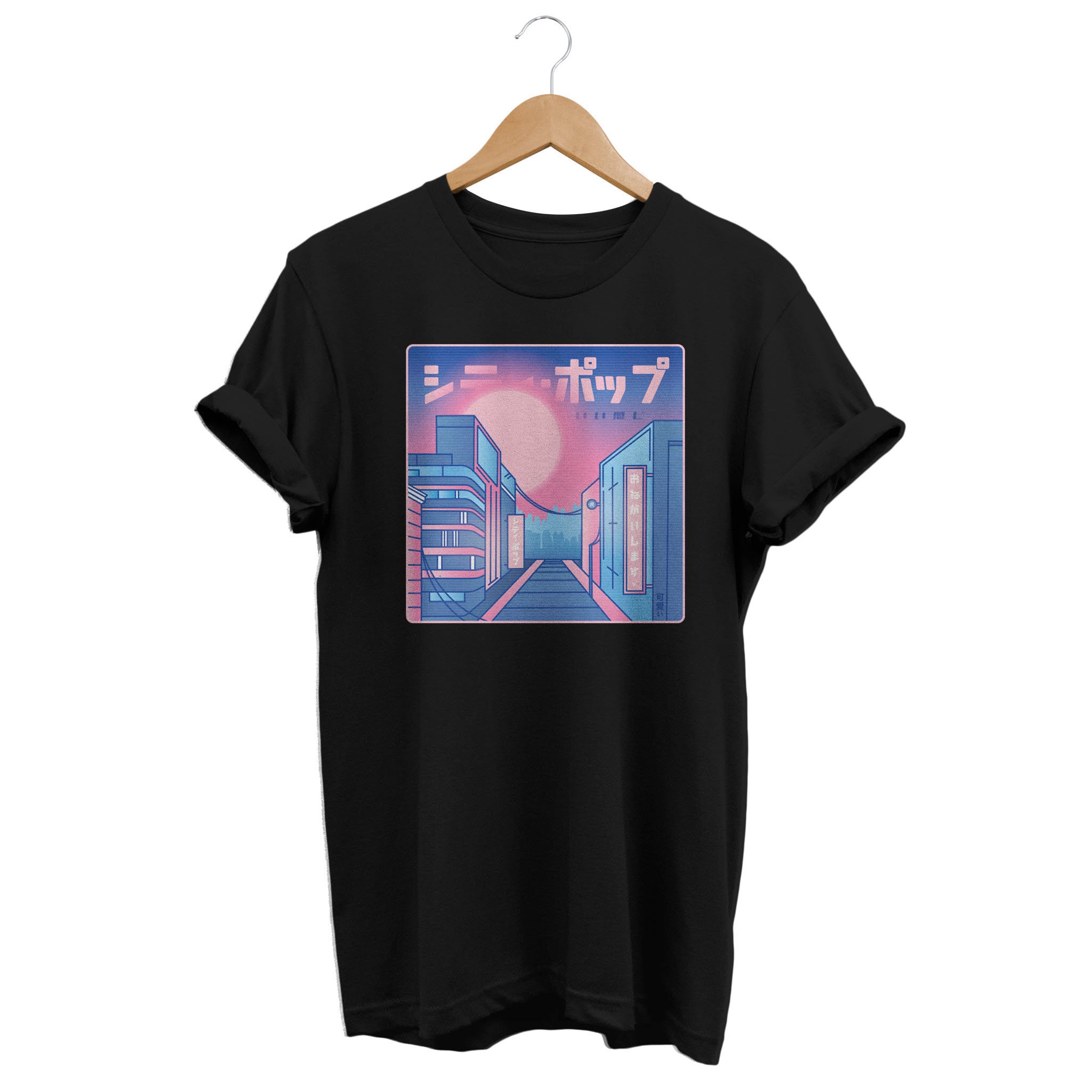 Lo Fi Pastel City Shirt, Vaporwave Sunset T-shirt, Anime