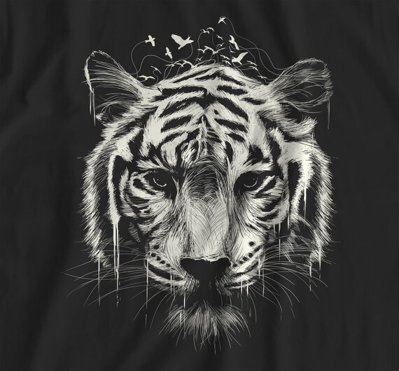 Shirt witte tijger alternatieve kleding grunge T shirt T shirt met afbeelding Casual streetwear Edgy kleding Tienerkleding Stedelijke top E girl Etsy Nederland