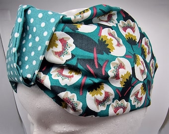 Headband with knot, fabric tiara, turban headband, hair accessory, floral headband, teal headband