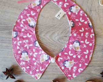 Peter pan collar, detachable collar, tailored collar, cotton collar, owl collar, pink collar