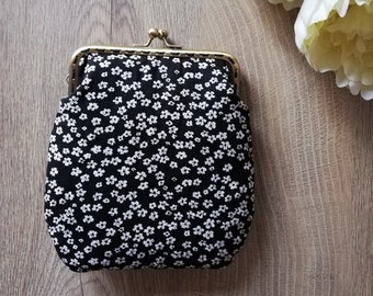 Clutch bag for everything, hand clutch bag, clap click clutch bag, snap pouch, floral clutch bag, black clutch