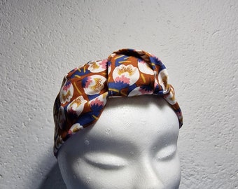 Knot Headband, Fabric Tiara, Turban Headband, Hair Accessory, Floral Headband, Rust Headband