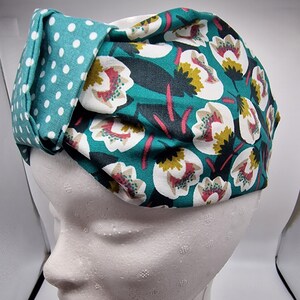 Headband with knot, fabric tiara, turban headband, hair accessory, floral headband, teal headband