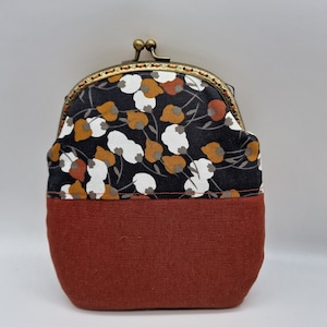 Pochette pour tout, pochette à main, pochette clic clac, pochette à pression, pochette d’automne, pochette rouille, pochette à feuilles