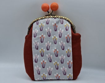 Clutch bag for everything, hand clutch, click clac clutch bag, snap pouch, autumn clutch bag, rust clutch