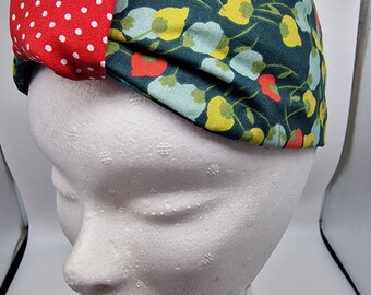 Headband with knot, fabric tiara, turban headband, hair accessory, floral headband, leaf headband