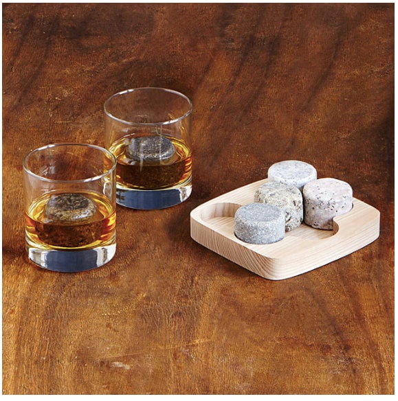 Luxe Whiskey Stones - Set of 2 Marble Chilling Spheres in Gift Box with  Velvet Storage Bag