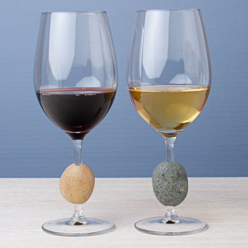StoneStemmed Wine Glasses Set of Two Etsy.de