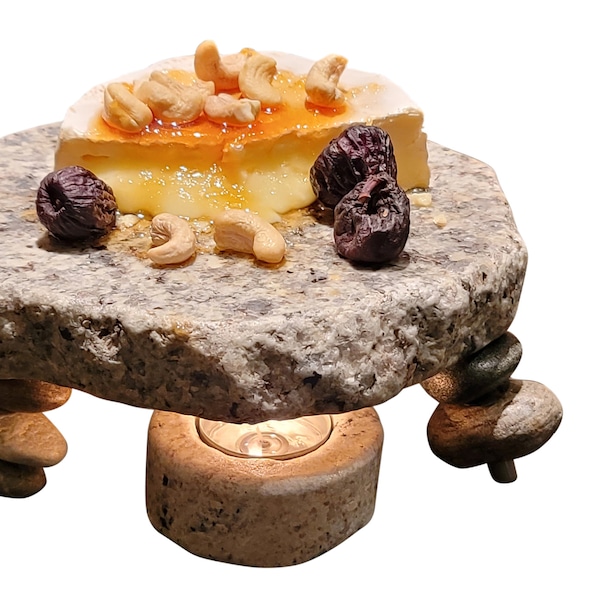 Granite Candle Powered Hot Plate with Tea Light Holder