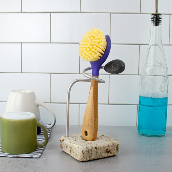 W Home Soap Dispensing Dish Wand, Soft Sponge, Refillable Wand
