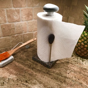 One Handed Granite Paper Towel Holder
