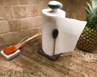 One Handed Granite Paper Towel Holder