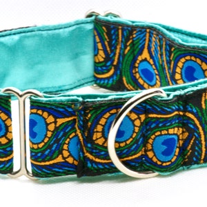 PEACOCK Martingale Dog Collar for Sighthound