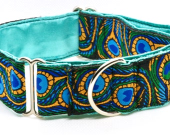 PEACOCK Martingale Dog Collar for Sighthound