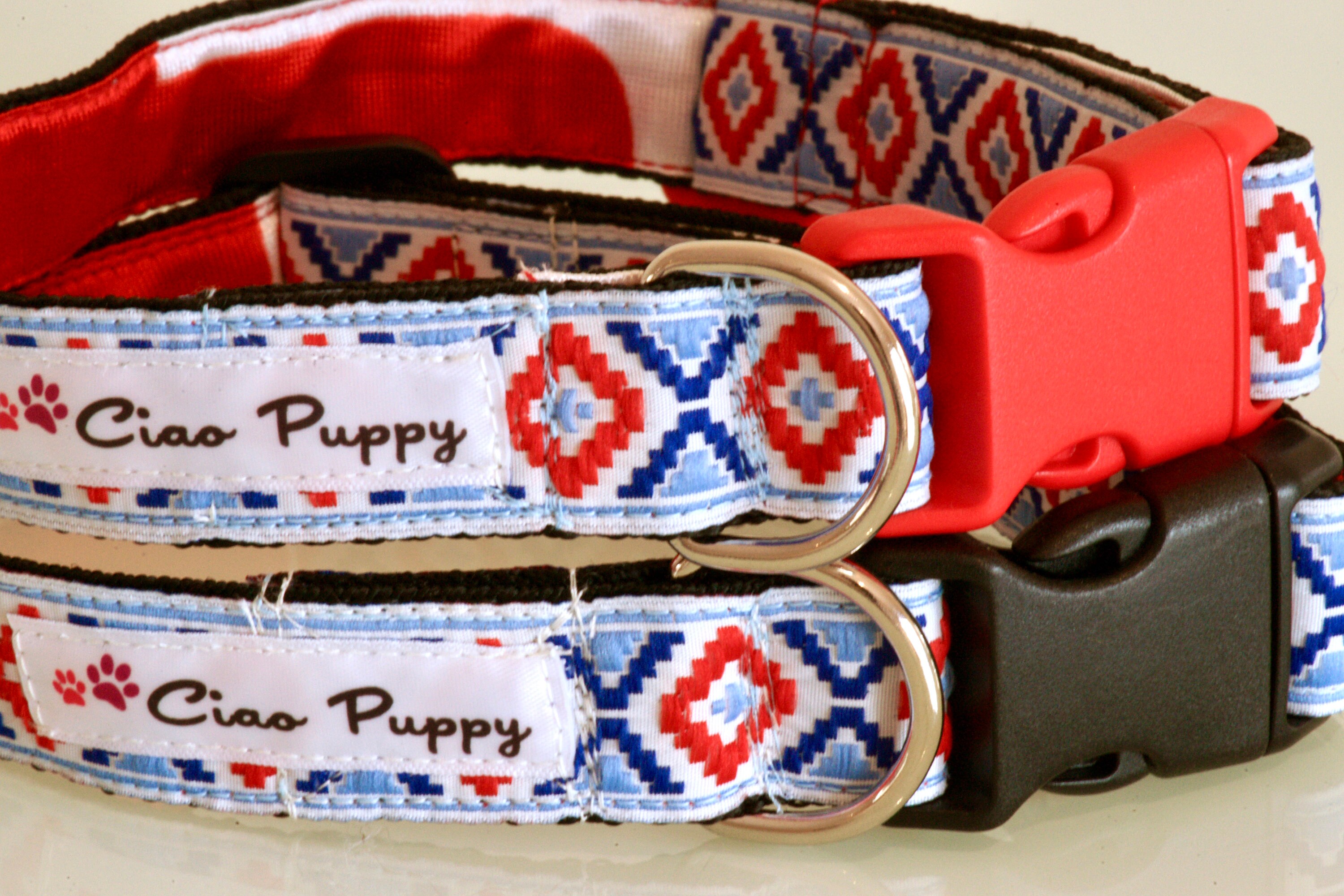 RETRODOG Red White and Blue Dog Collar Etsy