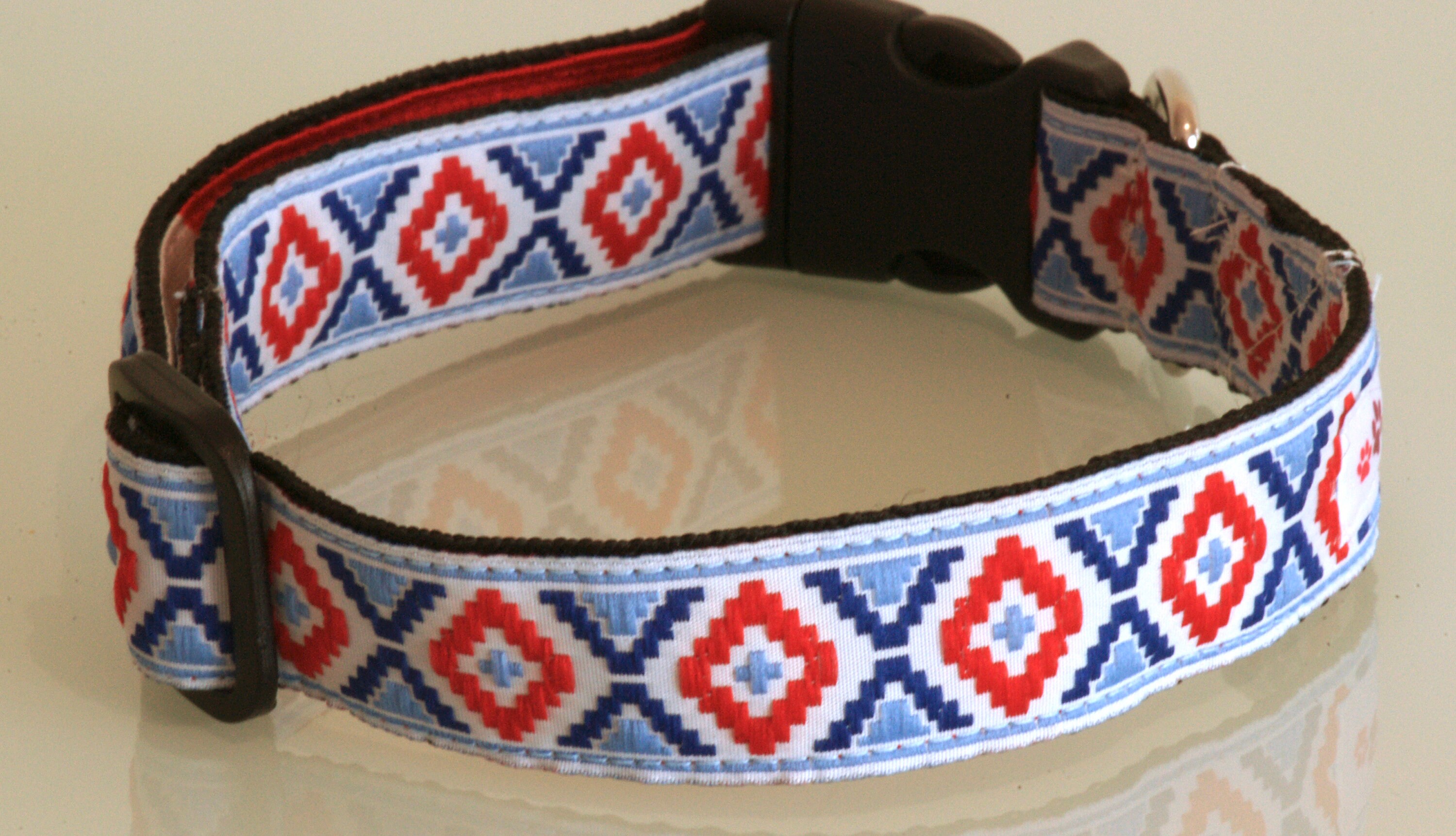 RETRODOG Red White and Blue Dog Collar Etsy