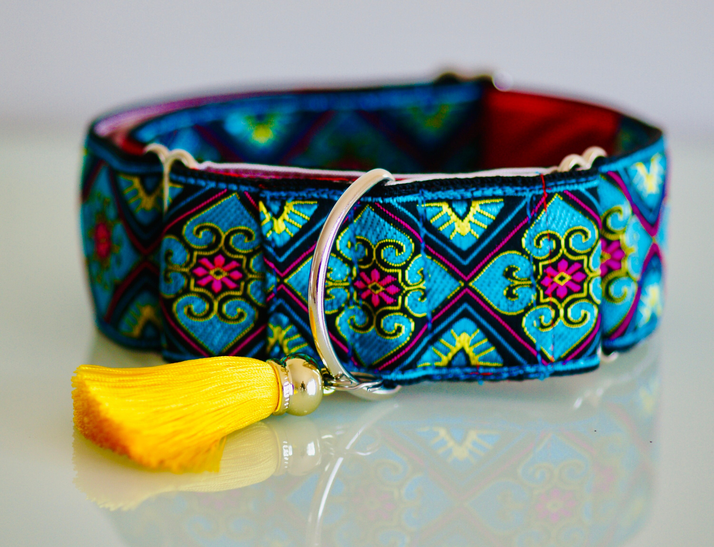 SCHEHERAZADE Blaues und rosa Martingale Hundehalsband mit | Etsy