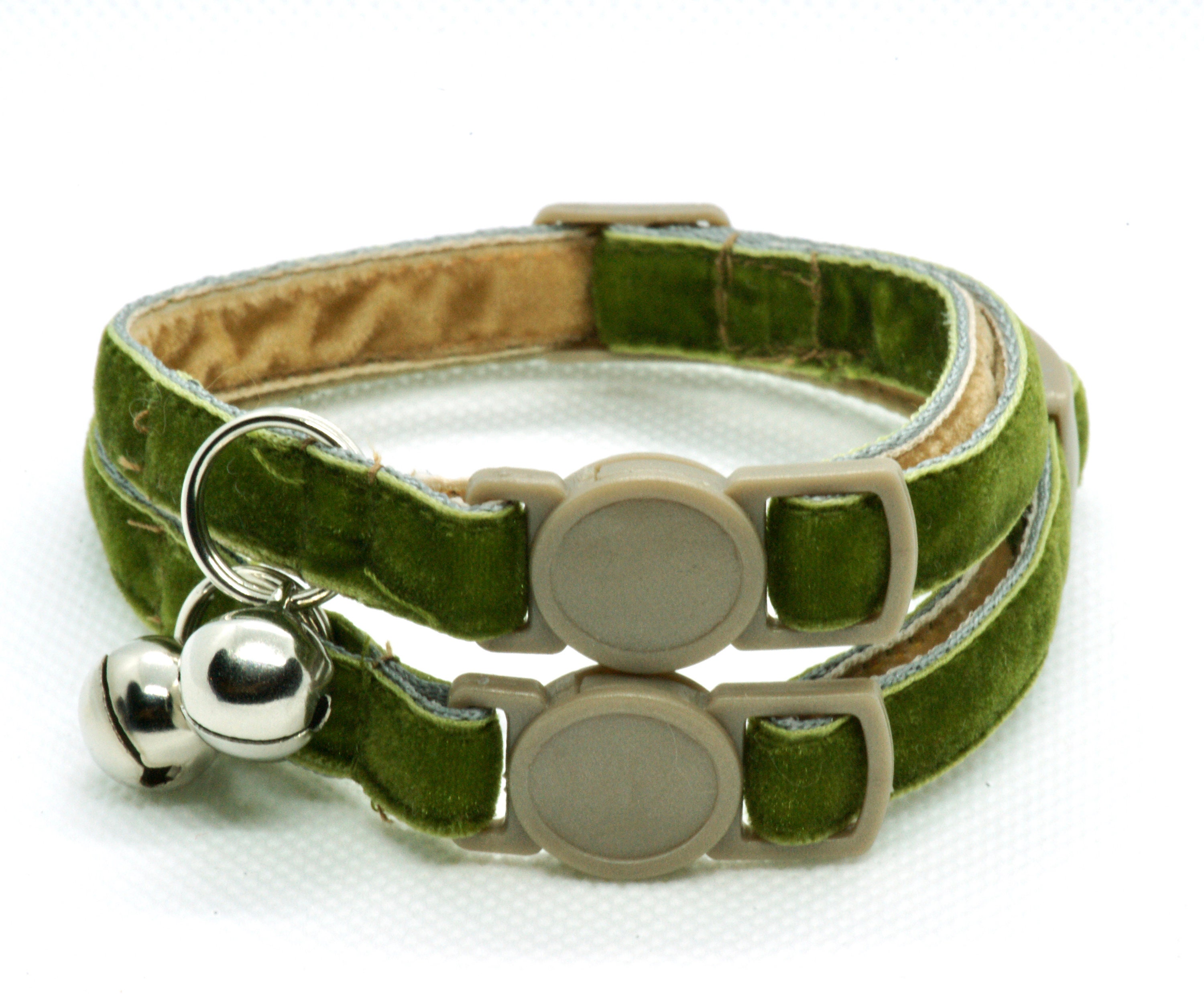Moss Green Adjustable Double Velvet Cat Collar With Etsy Australia